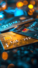 Wall Mural - pile of credit cards on the table
