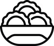 Full bowl food icon outline vector. European dish. Dim cuisine pelmeni