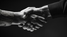A Business Handshake Against A Dark Background