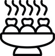 Hot dumplings stand food icon outline vector. Dim sum gyoza. Manti khinkali