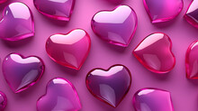 Vibrant Valentine's Day Background With Red Hearts