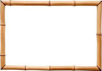 Wall Mural - Bamboo frame isolated on transparent background. PNG