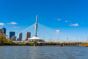 provencher bridge over red river in winnipeg, canada