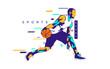vector silhouette of basketball player athlete with interactive design style. Dribble. Design with the concept of national sports celebration. basketball player