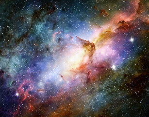 Wall Mural - gorgeous space and twinkling stars background image with nebula gas cloud