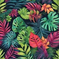  Beautiful colorful tropical leaves - 1