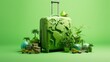 © Niki - Sustainable tourism ecotourism green travel solid color background