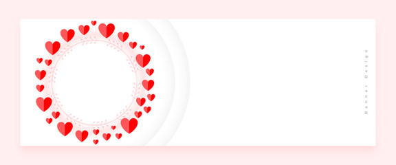 Wall Mural - papercut love heart frame banner for valentines day celebration