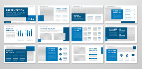 Wall Mural - set of presentation layout template with minimalist style and modern concept use for business profil