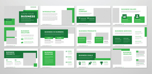Wall Mural - set of presentation layout template with minimalist style and modern concept use for business profil