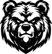 Angry bear head logo, isolated vector, mascot design illustration