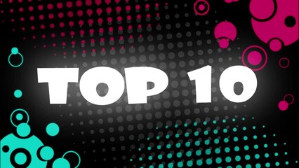 Wall Mural - Title Top 10. Animated concept of the TOP 10 number. TOP 10 rating imaged in the style of popular social media