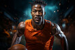 Photo Realistic of a Basketball Player in Basketball Shorts and a Sweat-Wicking Jersey, Generative AI