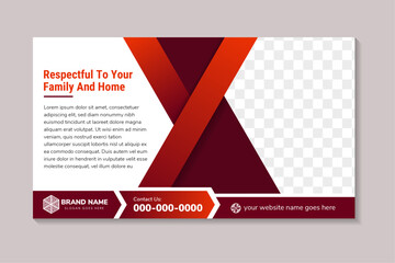 Wall Mural - respectful to your family and home timeline web banner social media design perfect and modern home s