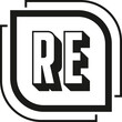RE letter logo design on white background. RE logo. RE creative initials letter Monogram logo icon concept. RE letter design