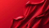 Fototapeta  - Red satin or silk wavy abstract background with blank space for text.