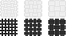 Outline Silhouette Weave Fabric Icon Set