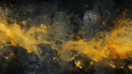 Wall Mural - abstract yellow grunge on black background