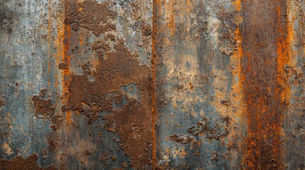 A rusty metal surface with clear signs of corrosion and rust formation. Suitable for backgrounds, textures, industrial concepts, or designs with a weathered aesthetic.