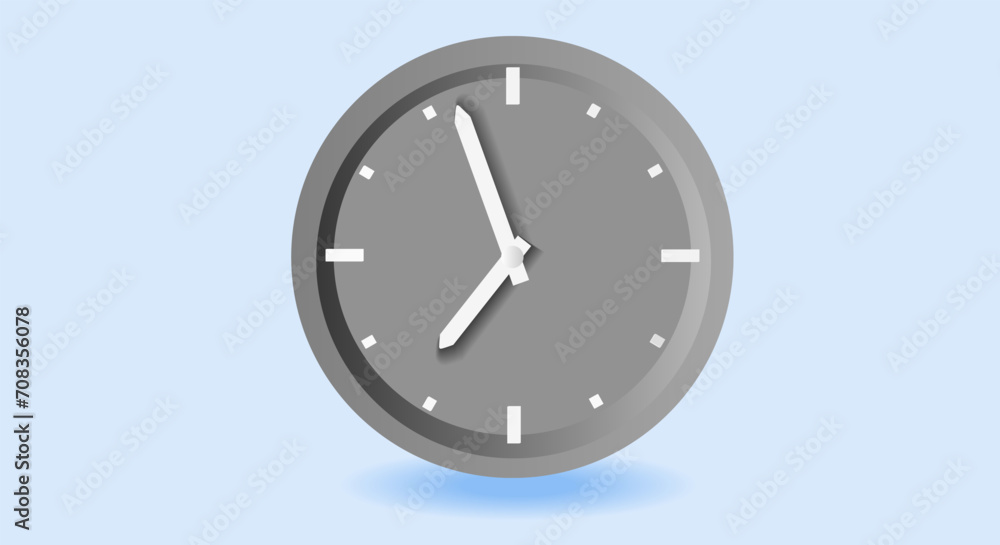 Clock showing the time 19 hours and 55 minutes, on a blue background