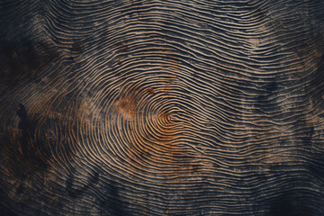 Poster - Minimalist fingerprint design on a background of old, crinkled paper.