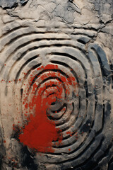 Poster - Stylized fingerprint swirls over a background of old, weathered maps.