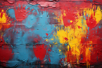 Poster - Simplistic, bold fingerprint lines on a backdrop of bright, graffiti art.