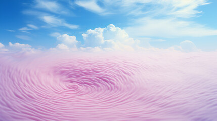 Poster - Simplistic fingerprint pattern on a background of soft, pastel clouds.
