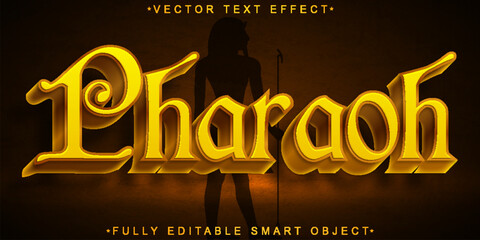 Wall Mural - Golden Historic Pharaoh Vector Fully Editable Smart Object Text Effect