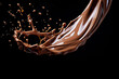 Image of dark Chocolate splash isolated on white background.
