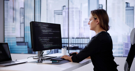 Web Developer Coding On Computer