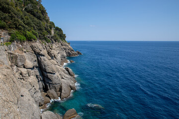 Wall Mural - Mediterranean sea coastline in Portofino village in Italy