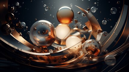 Poster - Collage of various shapes and forms generating an abstract and eclectic visual. Generative AI