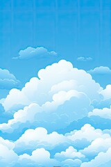 Wall Mural - Blue sky with cloud, catoon style, generative ai