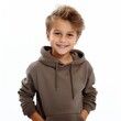 © vadosloginov - Stock image of a child in casual clothing on a plain white background Generative AI