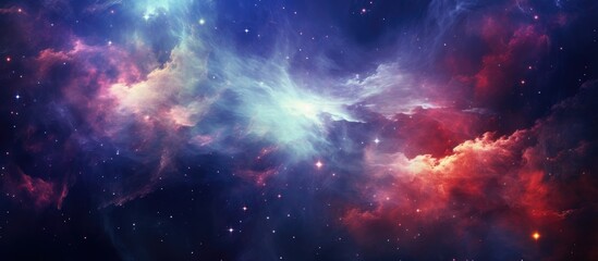 Wall Mural - astounding depiction of a colorful nebula in space, ideal for space-related projects.