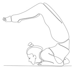 Wall Mural - continuous line drawing of woman by body yoga vector illustration