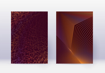 Poster - Cover design template set. Abstract lines modern b