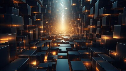A background design maze of glass, reflecting and refracting light in mesmerizing and confusing ways.