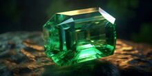 Large Green Crystal Clear Emerald, Gemstone