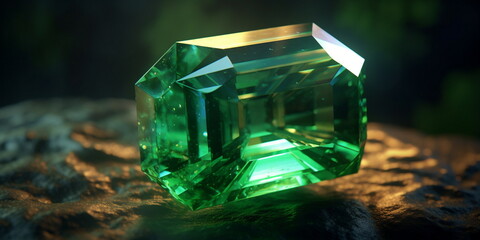 large green crystal clear emerald, gemstone