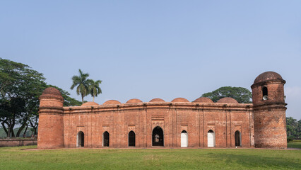 Wall Mural - Side view of ancient sixty dome mosque in old Khalifatabad, a UNESCO World Heritage site, Bagerhat, Bangladesh