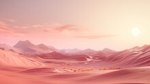 Giant Light Pink Orange Desert Magnificent Landscape