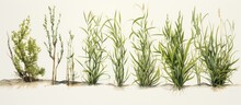 Edible Plants Known As Salicornia Found In Salty Habitats, Also Called Glasswort, Pickleweed, Samphire, Mouse Tits, Sea Beans, Or Sea Asparagus.