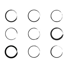 Round or circle vector grunge brush stroke