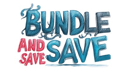 Wall Mural - A drawing of a bundle and save sign with blue ink, AI