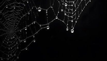 Spider web on black background