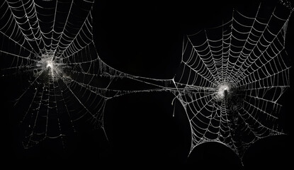 Spider web on black background