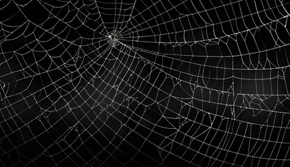 Spider web on black background