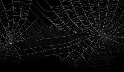 Spider web on black background